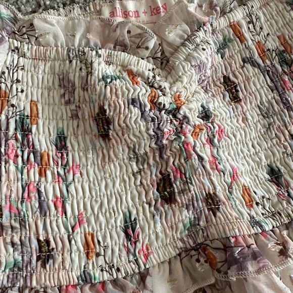 Allison + Kelly Floral Print Smocked Tiered Long Sleeve Dress 10 - Picture 3 of 9